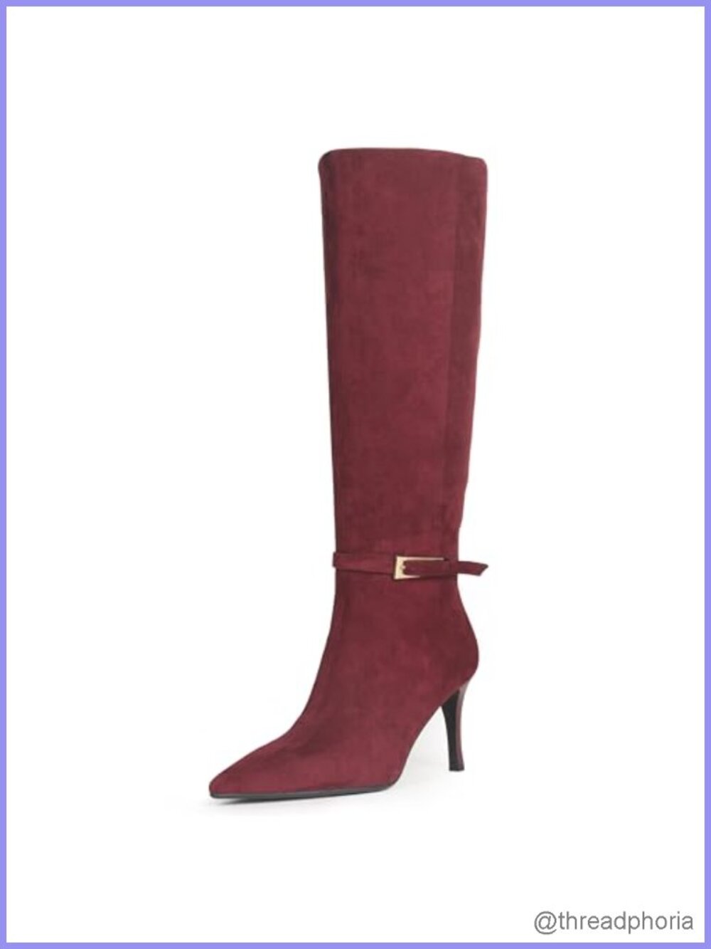 Knee High Boots Women 3.3" Stiletto Heel Pointed Toe Side Zipper Long Boots
